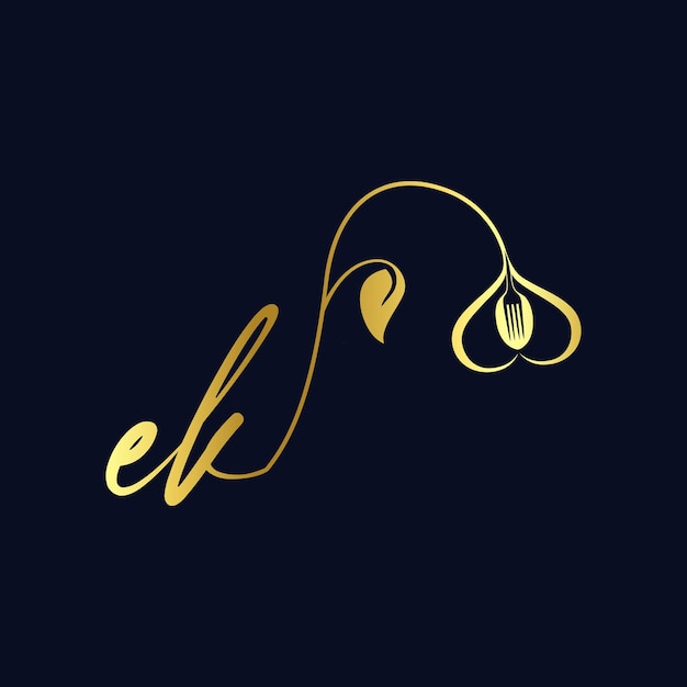 EK eerste logo Abstract geïsoleerd restaurant, voedsel vector sjabloon