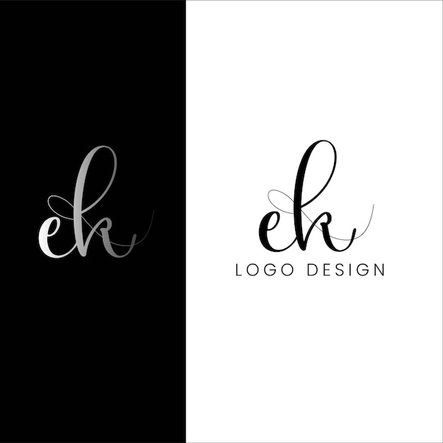 ek initial letter logo design