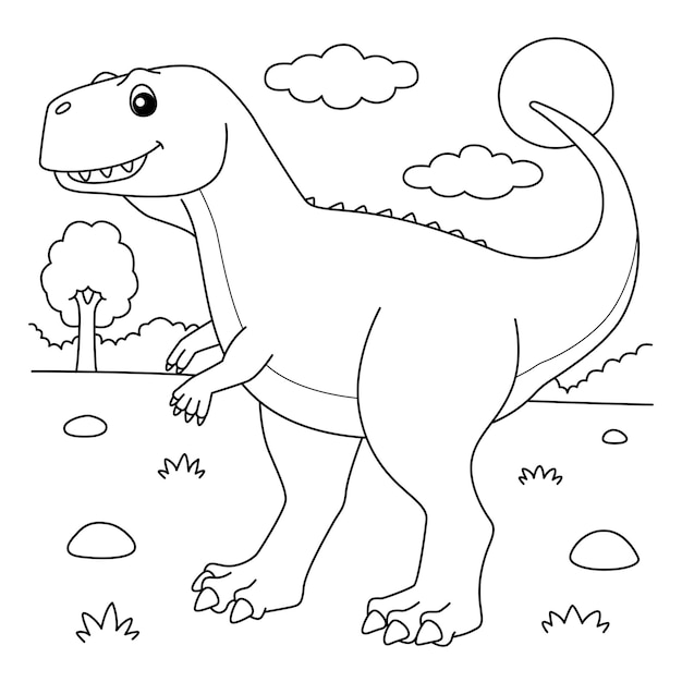 Pagina da colorare di ekrixinatosaurus per bambini