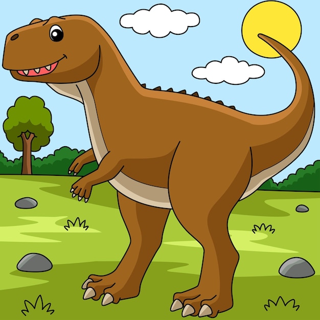 Ekrixinatosaurus Dinosaur Animal Colored Cartoon