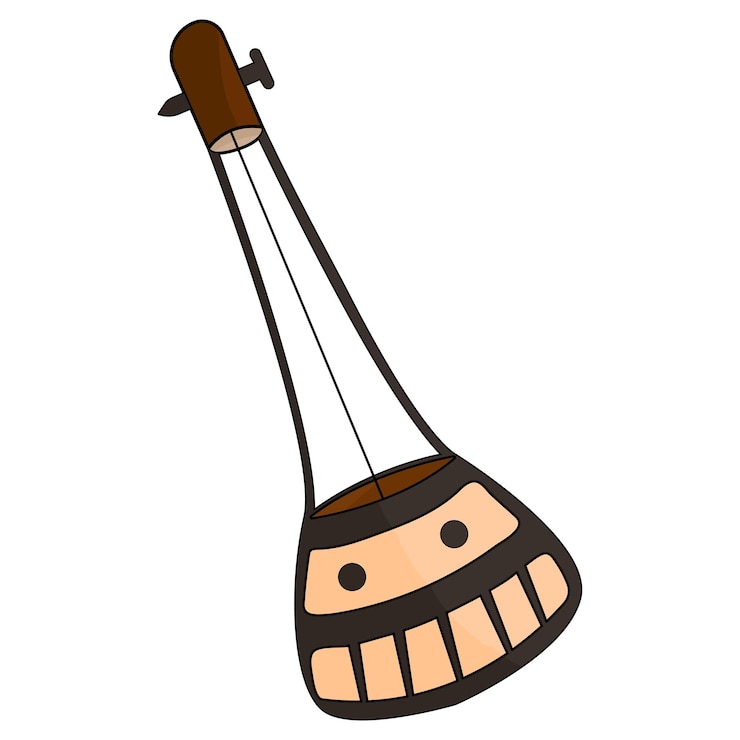 वेक्टर ektara isolated on white background cartoon style vector illustration