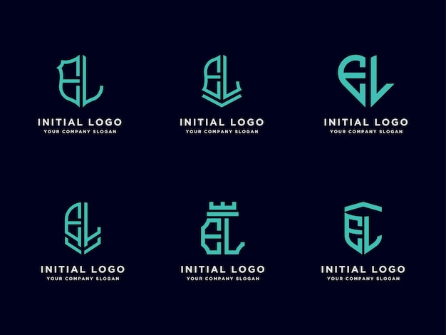 EL Logo Set - это современный графический дизайн, вдохновляющий дизайн логотипа для всех компаний. -Векторы