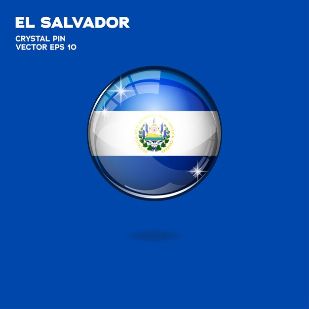 El Salvador Flag 3D Buttons