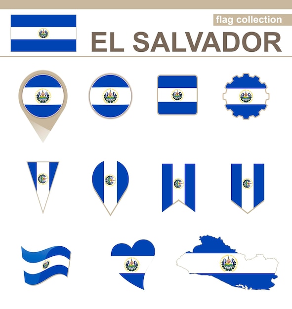 El Salvador Flag Collection, 12 versions