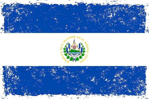 El Salvador flag grunge distressed style