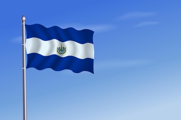 Vector el salvador flag independence day blue sky background