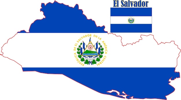 Mappa e bandiera di el salvador