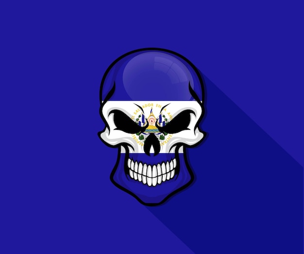 Vector el salvador skull pride flag icon