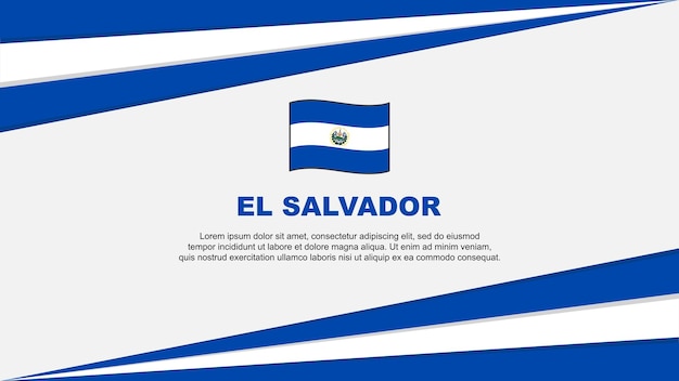 El Salvador Vlag Abstracte Achtergrond Ontwerpsjabloon El Salvador Onafhankelijkheidsdag Banner Cartoon Vector Illustratie El Salvador Design