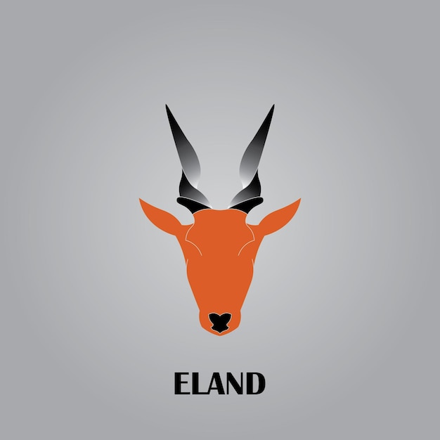 Логотип головы животного Eland с минималистичным дизайном