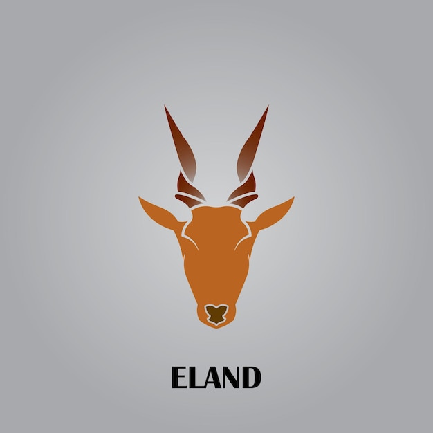Логотип головы животного Eland с минималистичным дизайном