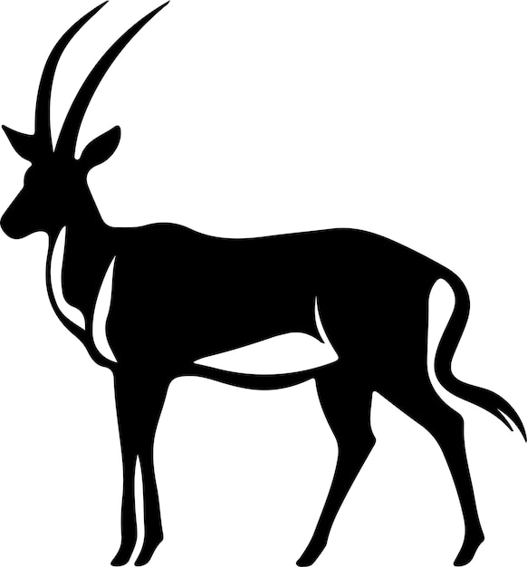 Vector eland black silhouette with transparent background