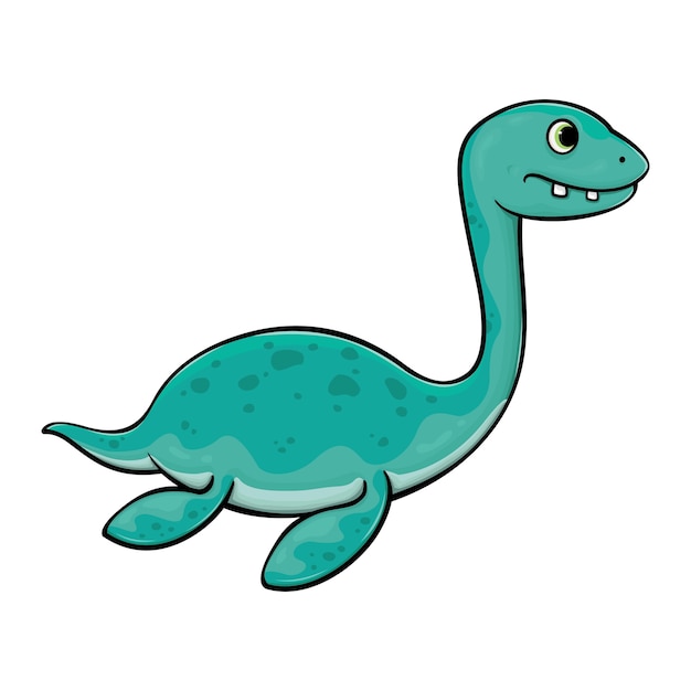 Vector elasmosaurus, swimming dinosaurus vector illustration