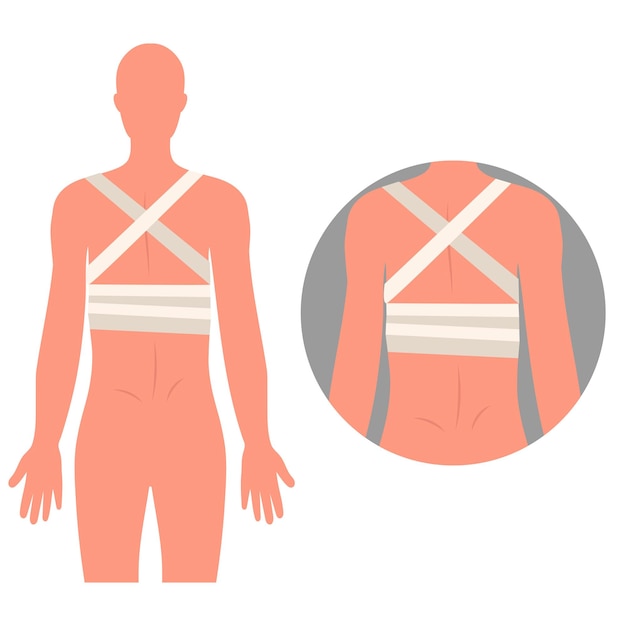 Elastic bandage around body firts aid