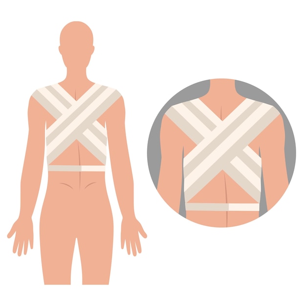 Elastic bandage around body firts aid