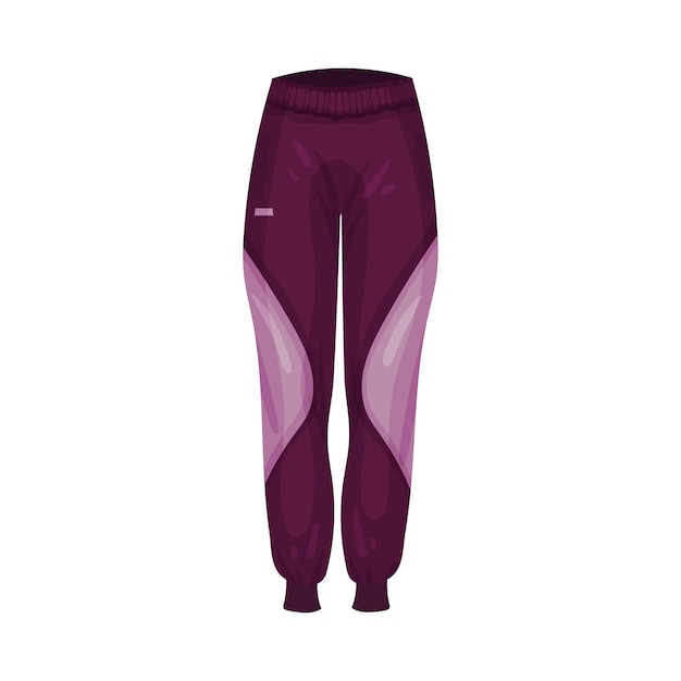 Vettore pantaloni sportivi elastici e stretti come illustrazione vettoriale di abbigliamento femminile di pista alla moda