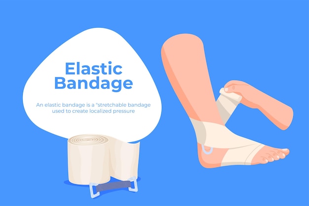 Elastisch verband Hulp bij beenblessures Een menselijk been verbinden Vector illustratie