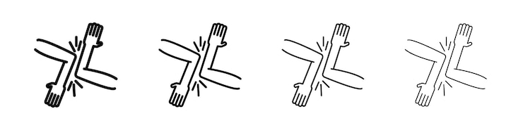 Vector elbow greeting icon linear logo isolated