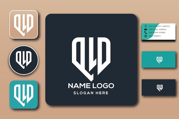 eLD monogram logo template color editable