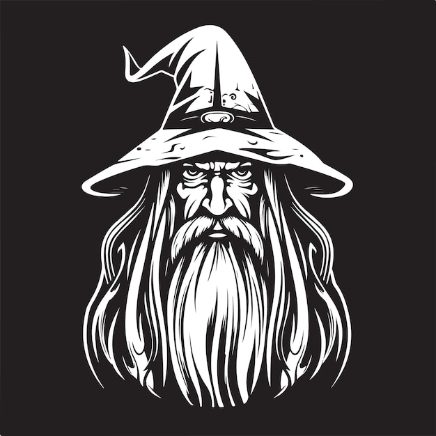 Elder wizard vector concept digital art hand drawn illustration