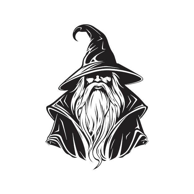 Elder wizard vector concept digital art hand drawn illustration