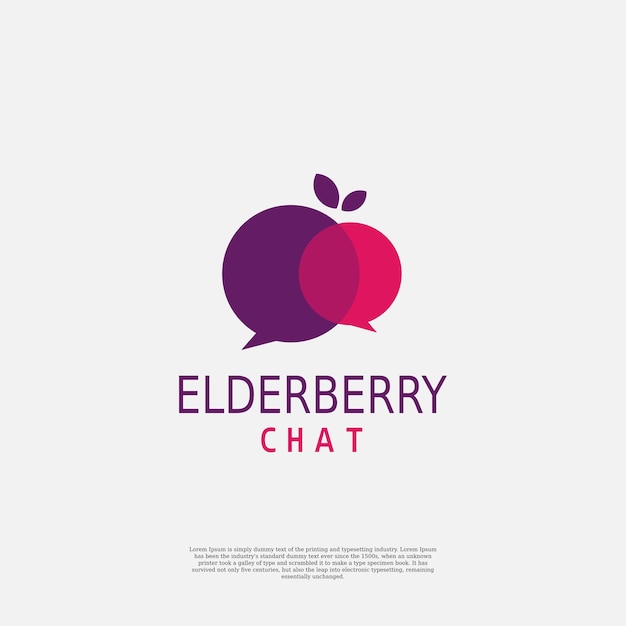 Elderberry chat bubble social logo vector icon illustration