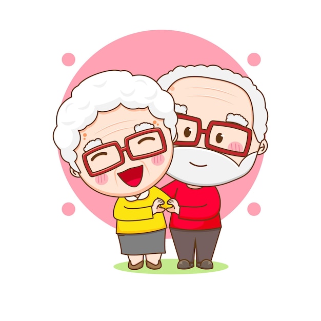 Elderly couple holding hands make shape of heart