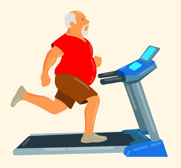 Vector elderly exercise