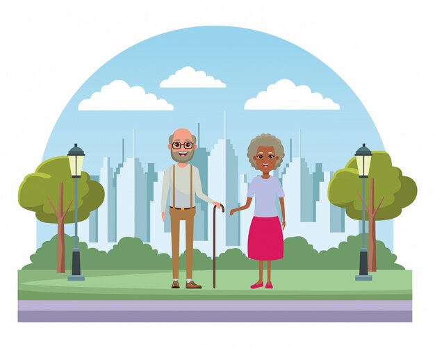 Elderly people avatar cartoon character