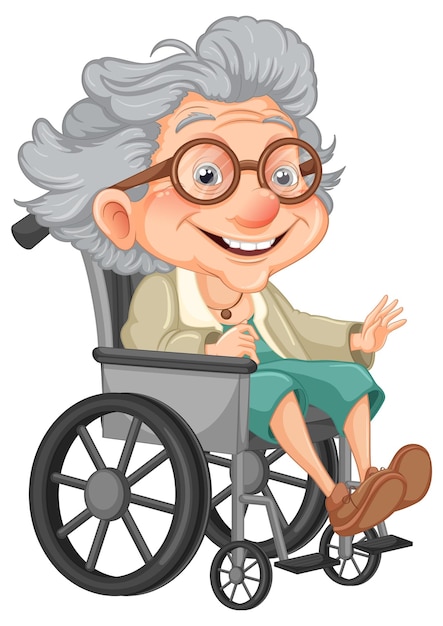 Elderly people sitting on wheelchair