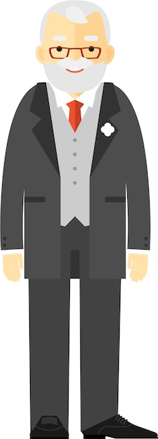 elderly senior man in formal wedding suit