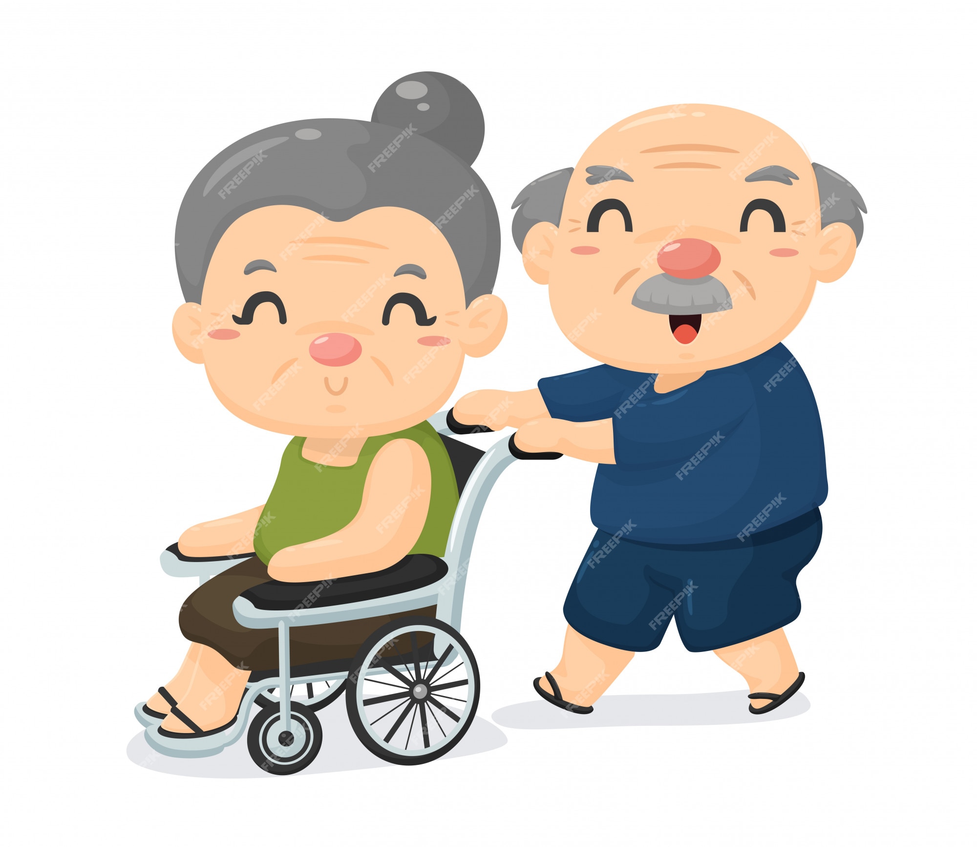 Premium Vector | Elderly society cartoon, old age lovers care for each  other when sick.