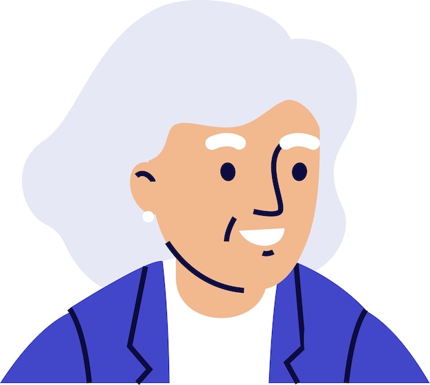 Elderly Woman Face Icon