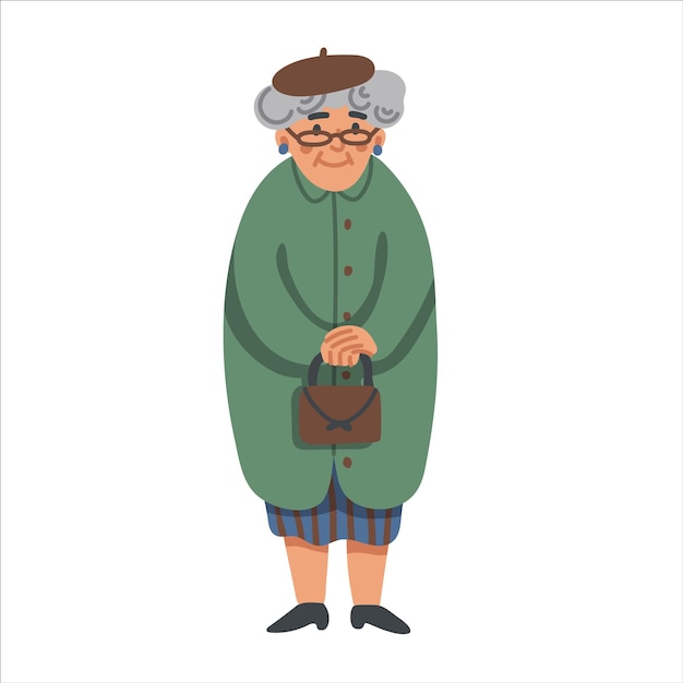 Vector elderly woman