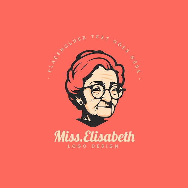 Дизайн логотипа бабушки пожилых женщин