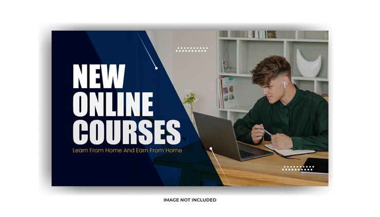Vector elearning banner and youtube thumbnail template design premium vector