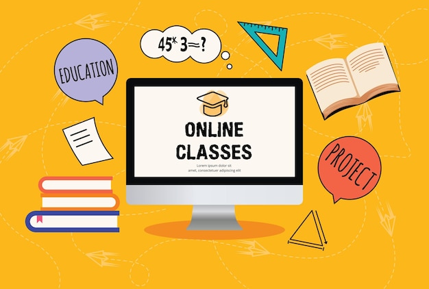 Banner di concetto di e-learning