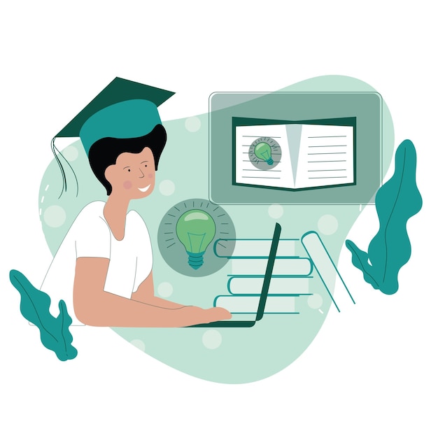 elearning concept flat vector