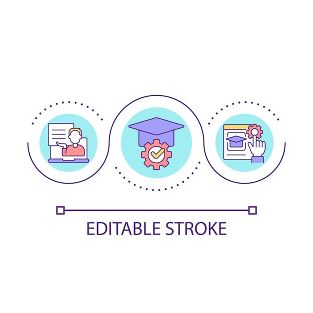 Elearning platform settings loop concept icon