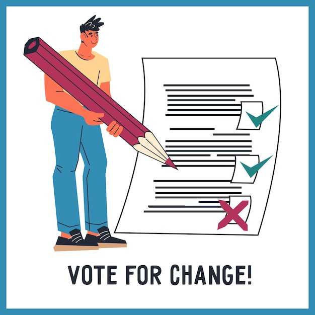 election campaign and state election banner design with responsible citizen
