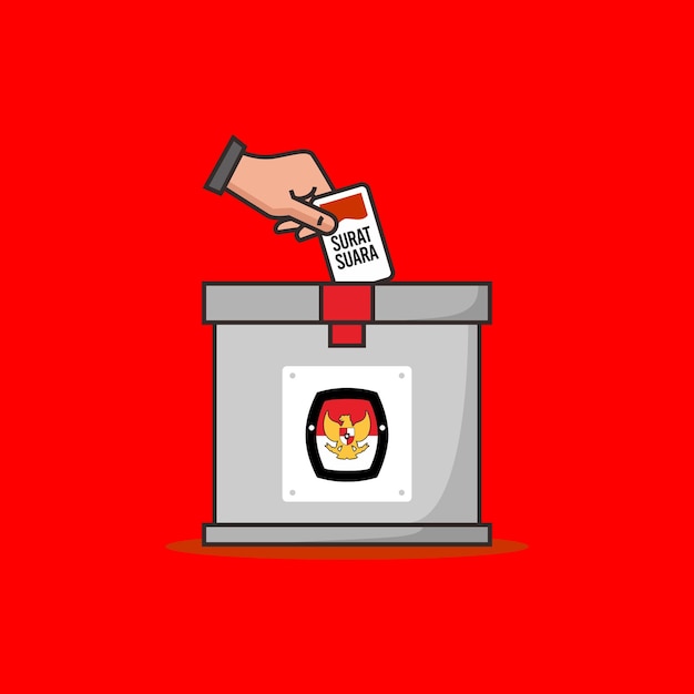 Casella di voto elettorale illustrazione elettorale vettore pilkada o kpu