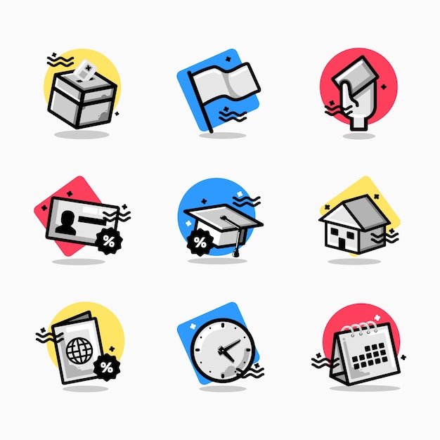 Vector elections icons collection