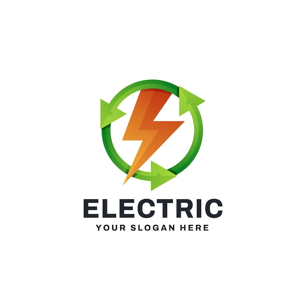 Electric Arrow Logo Gradient Vector Icon Illustration