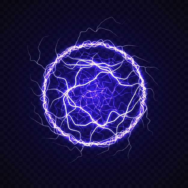 Vector electric ball with lightning effect