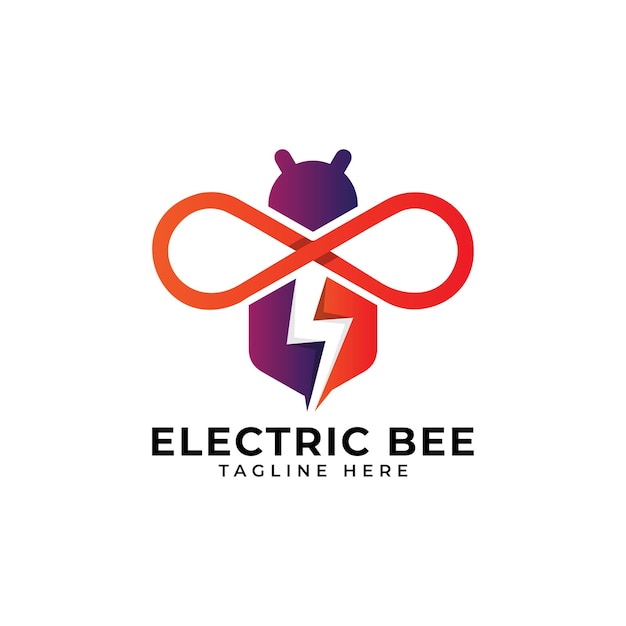 electric bee logo design template