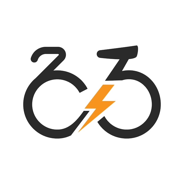 ベクトル 電動自転車のイラストロゴ