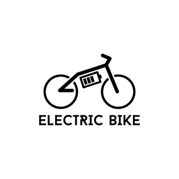 Vector electric bicycle logo design on black and white background