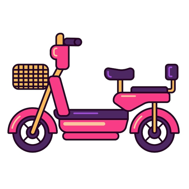 電動自転車 フラット イラスト