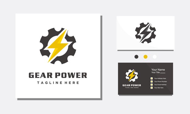 Vector electric bike gear and flash logo design vector icon inspiration