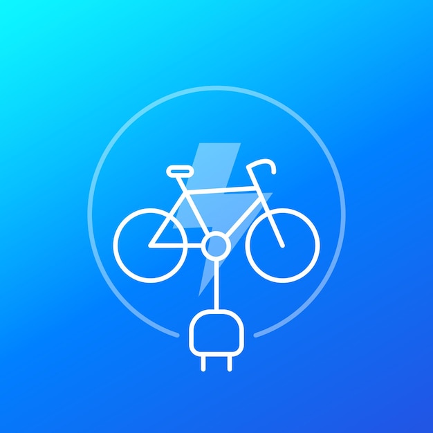 Vector electric bike icon linear design